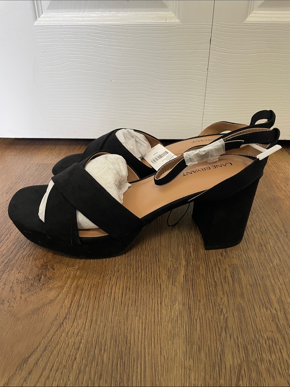 New with tag. Lane Bryant  10W platform chunky heel sandals.  black.